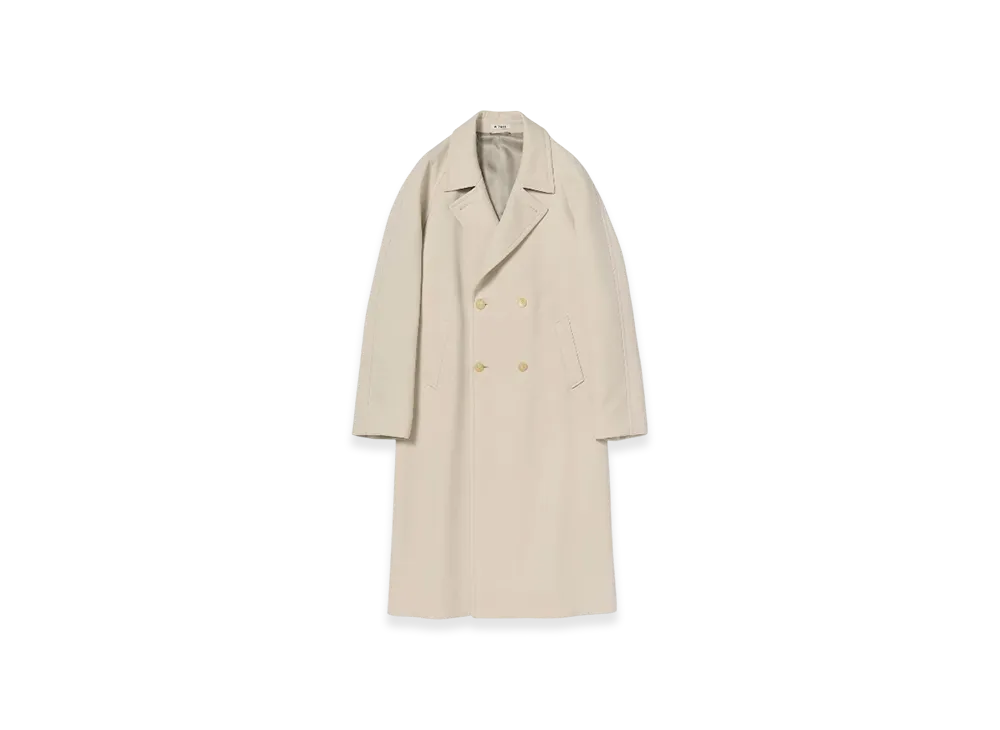 AURALEE Twisted Double Cloth Coat "Cream Beige"