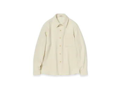AURALEE Homespun Tweed Shirt Blouson "Ivory White"