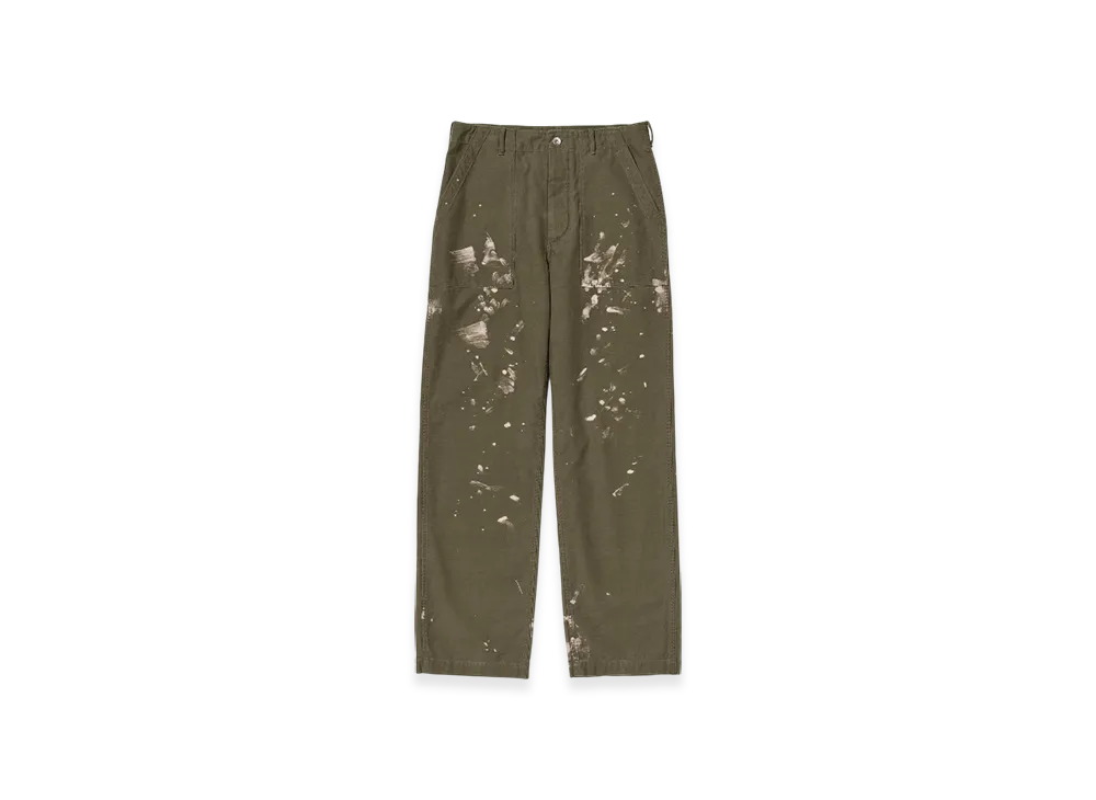 AURALEE Washed Baggy Satin Bleached Baker Pants "Khaki Brown"