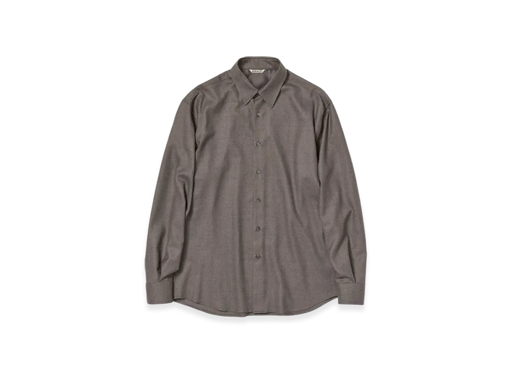 AURALEE Super Light Wool Shirt "Brown"
