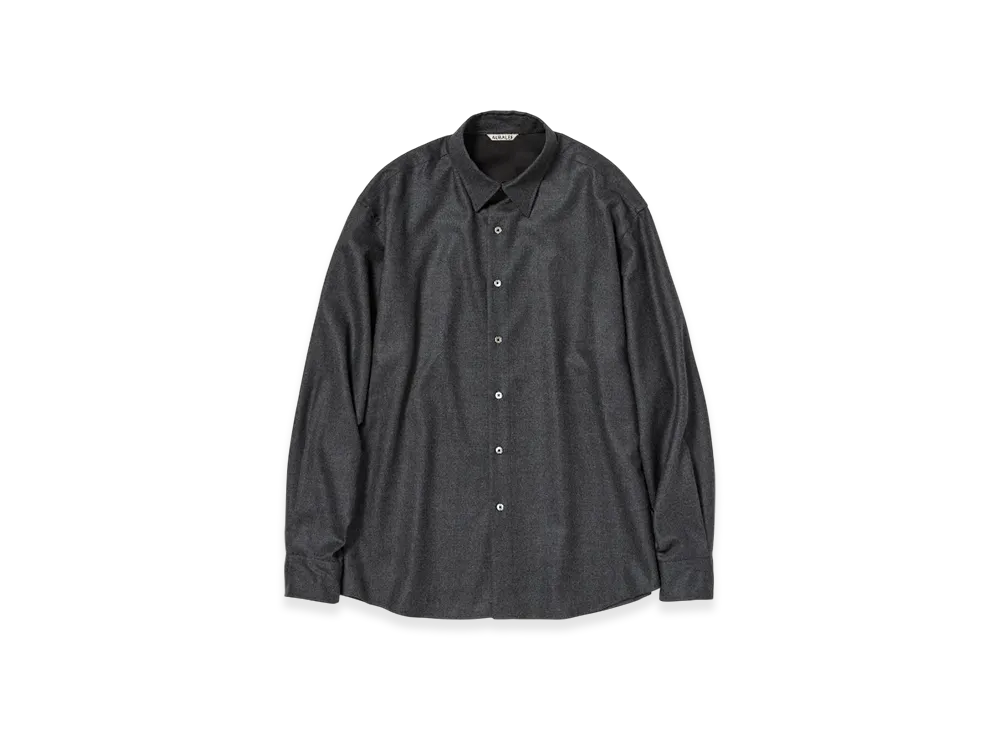 AURALEE Super Light Wool Shirt "Charcoal"