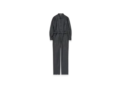 AURALEE Super Light Wool Jumpsuit "Charcoal"
