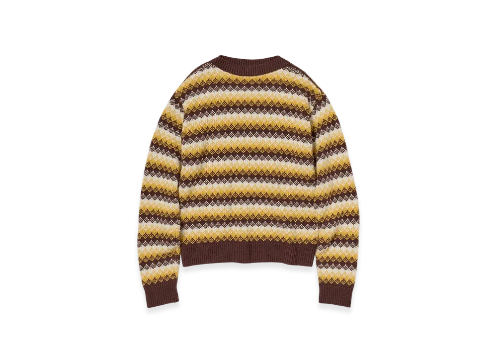 AURALEE Cashmere Jacquard Knit P/O "Burgundy Yellow"