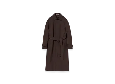 AURALEE Twisted Double Cloth Coat "Dark Brown"