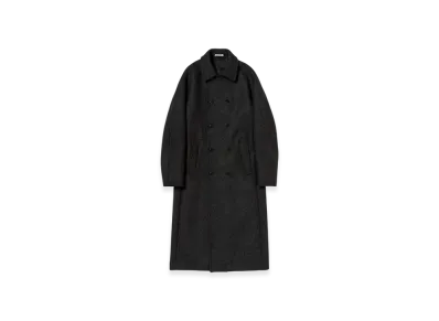 AURALEE Shetland Wool Double Cloth Coat "Dark Charcoal"