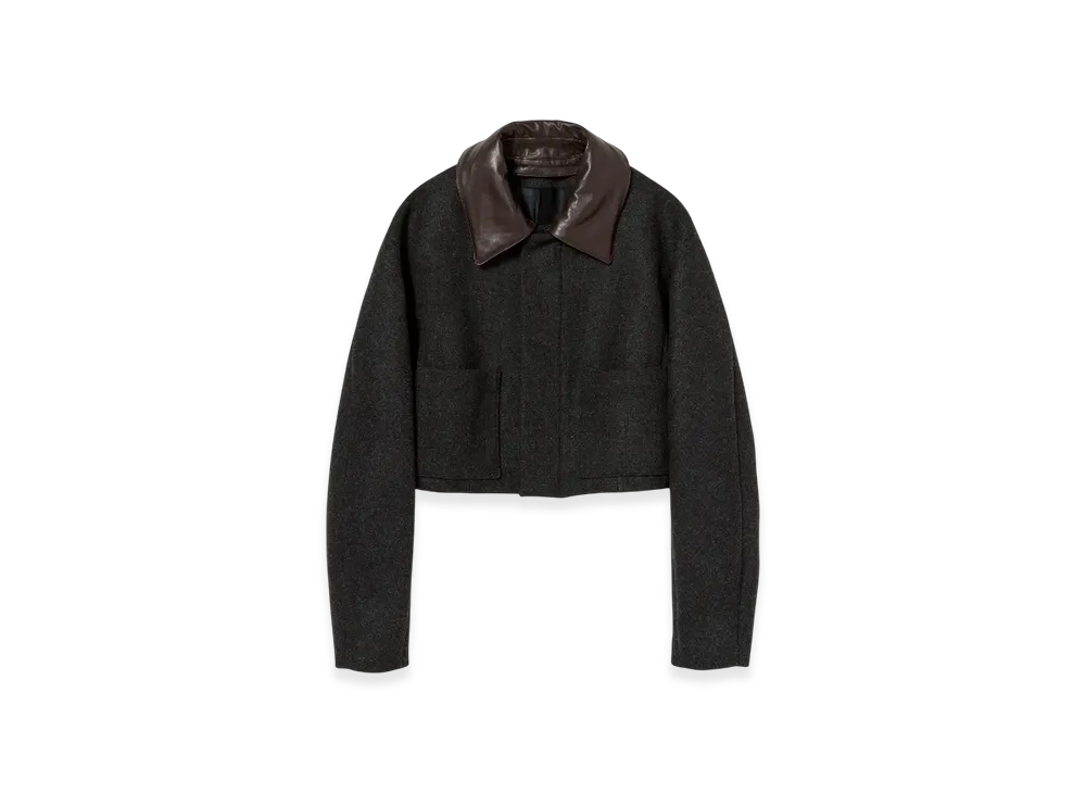 AURALEE Shetland Wool Double Cloth Blouson "Dark Charcoal"