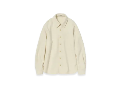 AURALEE Homespun Tweed Shirt Blouson "Ivory White"