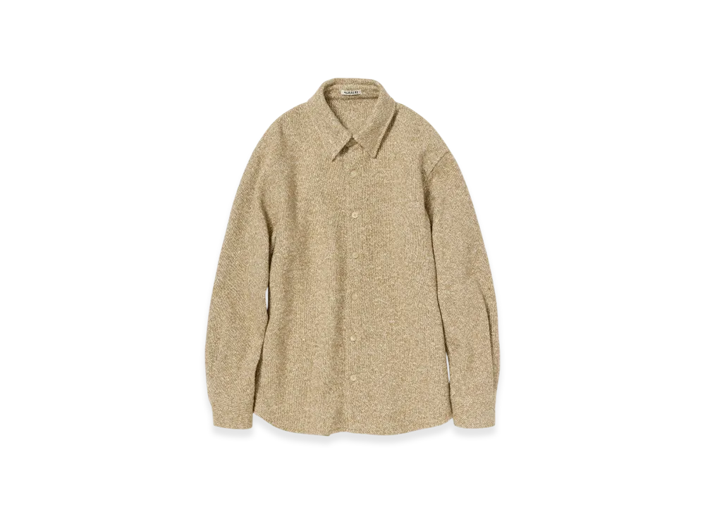 AURALEE Homespun Tweed Shirt Blouson "Camel Beige"