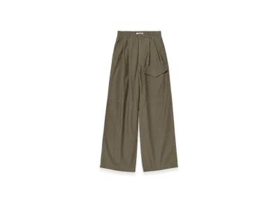 AURALEE Washed Baggy Satin Cargo Pants "Khaki Brown"