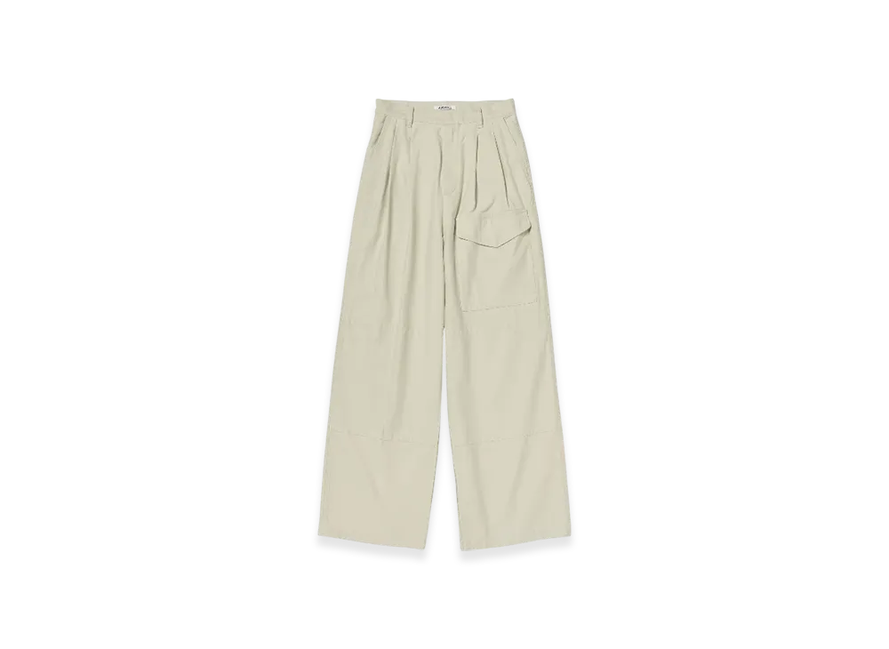 AURALEE Washed Baggy Satin Cargo Pants "Ivory"