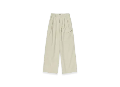 AURALEE Washed Baggy Satin Cargo Pants "Ivory"
