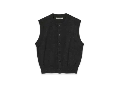 AURALEE High Twist Wool Knit Vest "Charcoal"