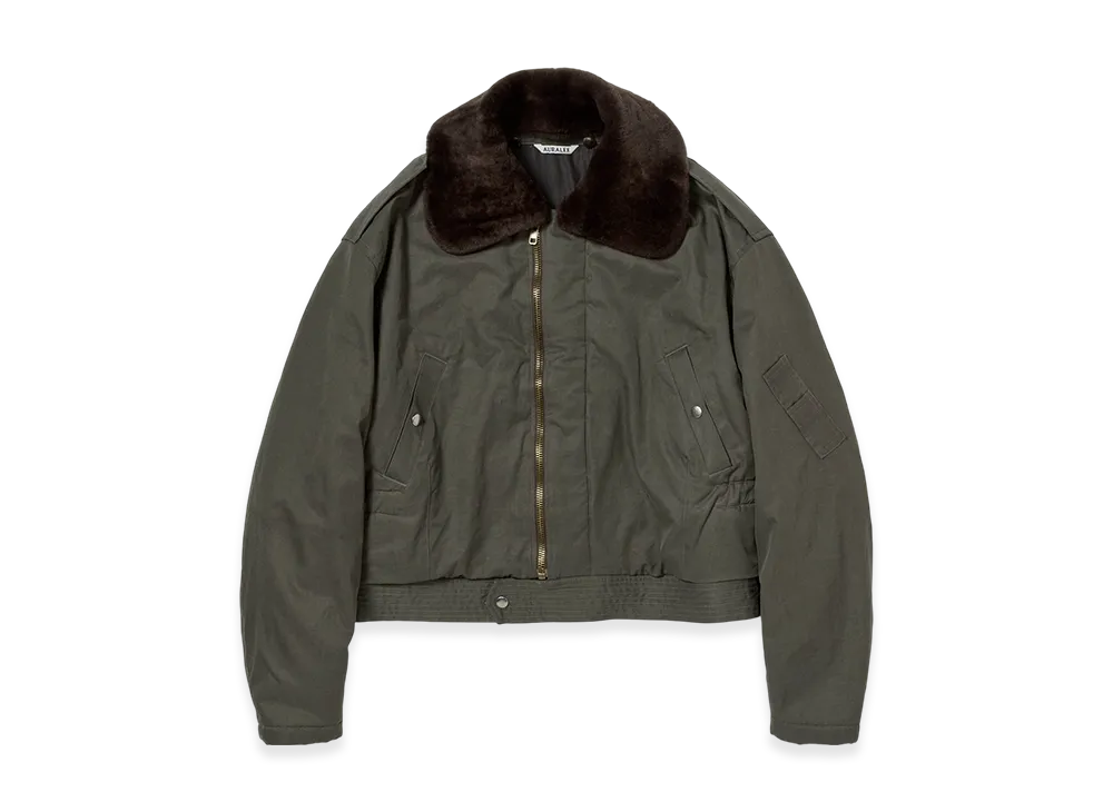 AURALEE Washed Finx Cotton Gabardine Flight Blouson "Deep Olive"