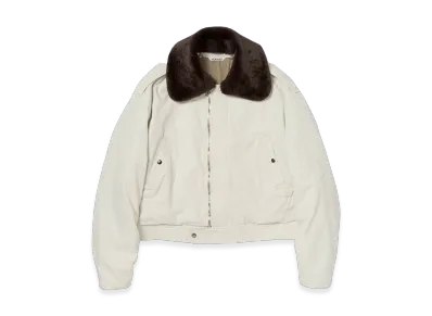 AURALEE Washed Finx Cotton Gabardine Flight Blouson "Ivory"
