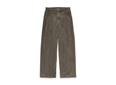AURALEE Pigment Dyed Finx Cordurory Wide 5P Pants "Olive Brown"