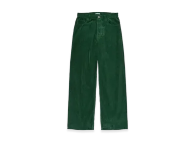 AURALEE Pigment Dyed Finx Cordurory Wide 5P Pants "Forest Green"