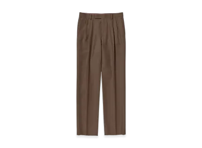 AURALEE Bluefaced Wool Two-Tuck Slacks "Brown Red Stripe"