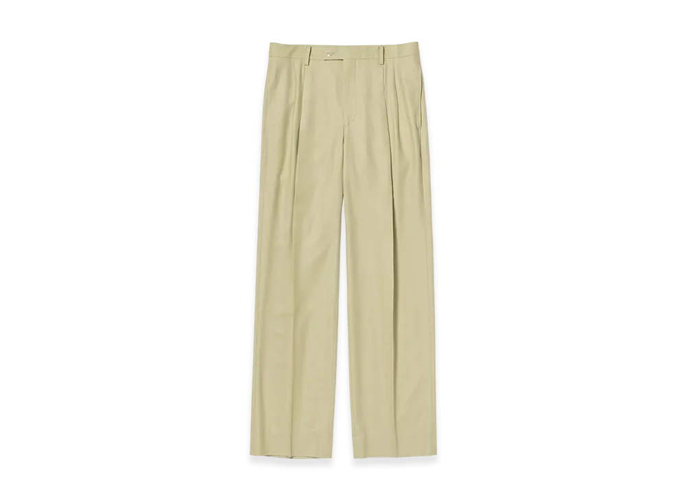 AURALEE Super Light Wool Two-Tuck Slacks "Light Khaki"