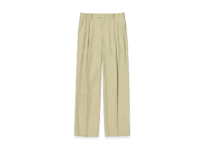 AURALEE Super Light Wool Two-Tuck Slacks "Light Khaki"