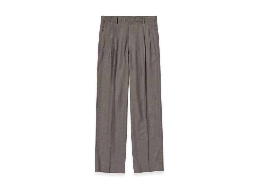 AURALEE Super Light Wool Two-Tuck Slacks "Top Brown"