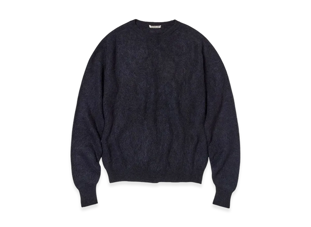 AURALEE Baby Suri Alpaca Sheer Knit P/O "Navy"