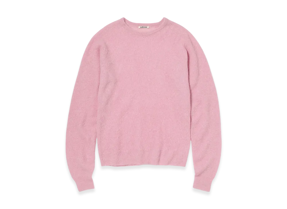 AURALEE Baby Suri Alpaca Sheer Knit P/O "Pink"