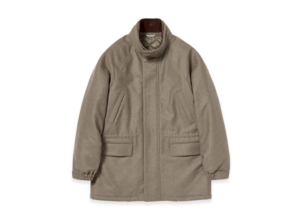 AURALEE Wool Fulling Flannel Padded Over Blouson "Top Brown"