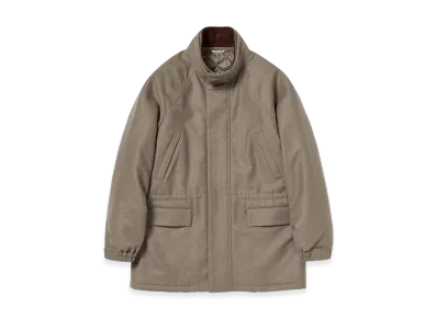 AURALEE Wool Fulling Flannel Padded Over Blouson "Top Brown"