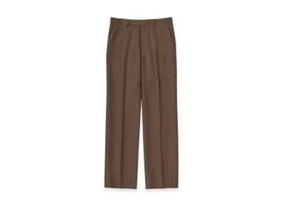 AURALEE Bluefaced Wool Narrow Slacks "Brown Red Stripe"