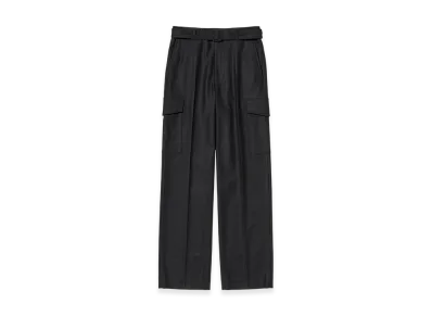 AURALEE Wool Fulling Flannel Cargo Slacks "Top Charcoal"