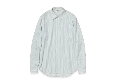 AURALEE Cotton Silk Stripe Shirt "White Stripe"