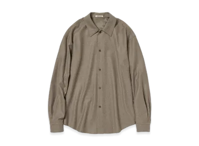 AURALEE Wool Fulling Flannel Shirt "Top Brown"