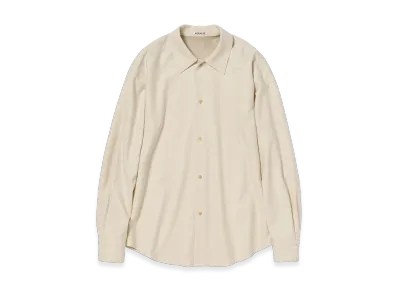 AURALEE Wool Fulling Flannel Shirt "Top Ivory"