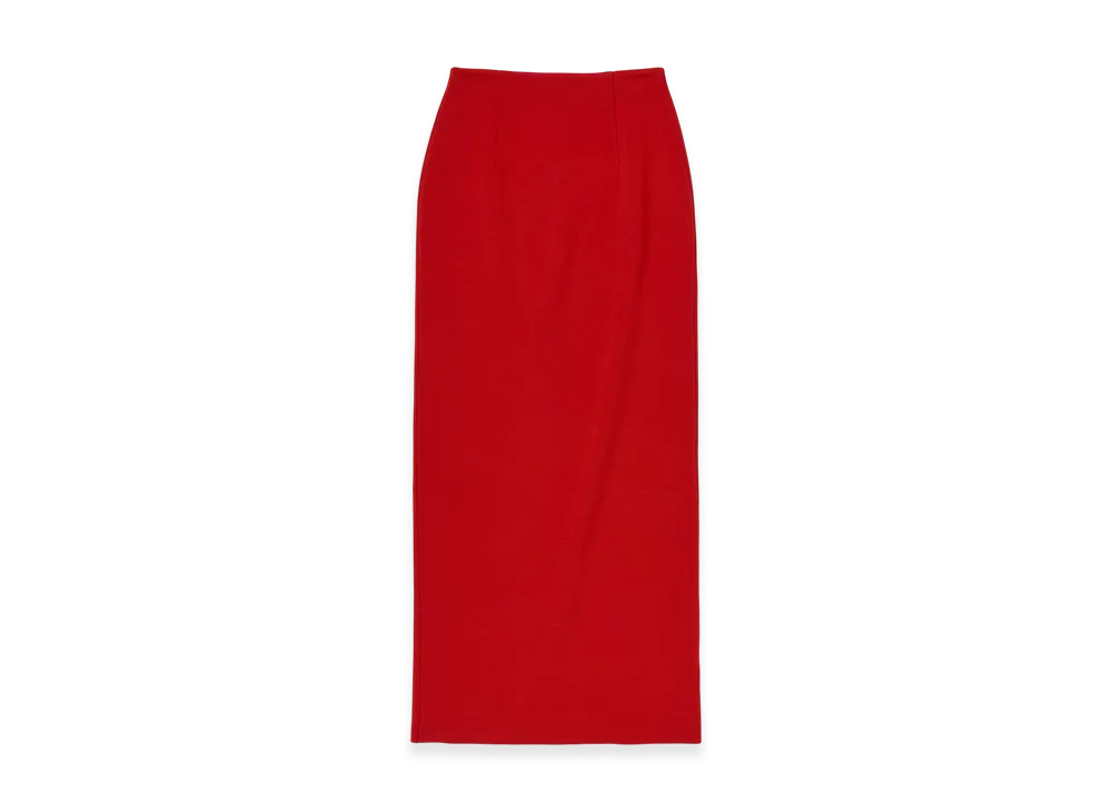 AURALEE Wool Stretch Double Face Knit Skirt "Red"