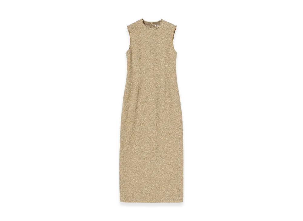 AURALEE Homespun Tweed Dress "Camel Beige"