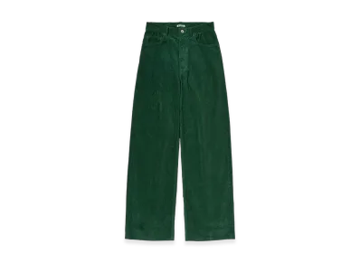 AURALEE Pigment Dyed Finx Corduroy Wide 5P Pants "Forest Green"