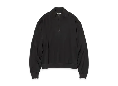 AURALEE Super High Gauge Sweat Half Zip P/O "Ink Black"