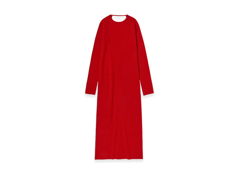 AURALEE Wool Stretch Double Face Knit Dress "Red"