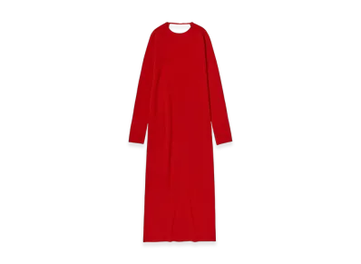 AURALEE Wool Stretch Double Face Knit Dress "Red"