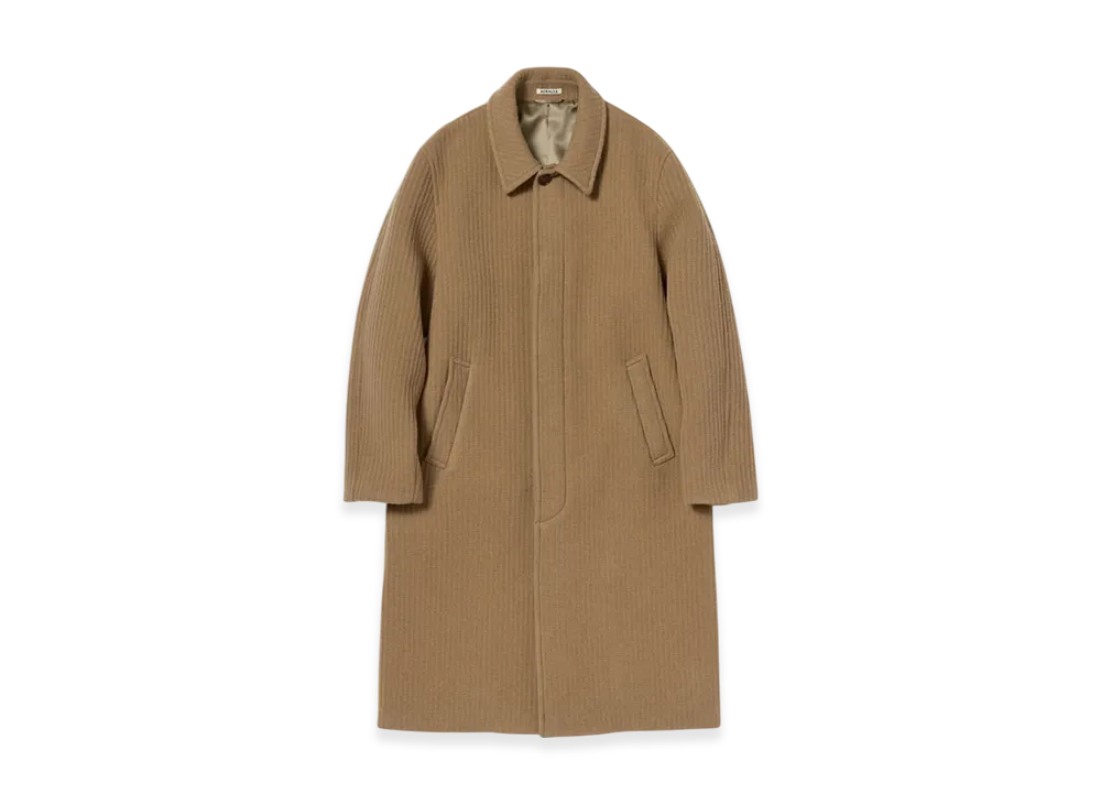 AURALEE Sponge Bonded Wide Wale Wool Soutien Collar Coat "Camel"