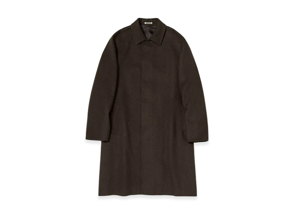 AURALEE Baby Camel Flannel Coat "Dark Brown"