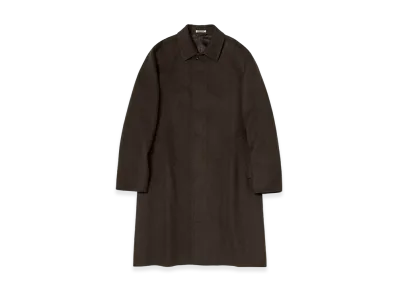 AURALEE Baby Camel Flannel Coat "Dark Brown"