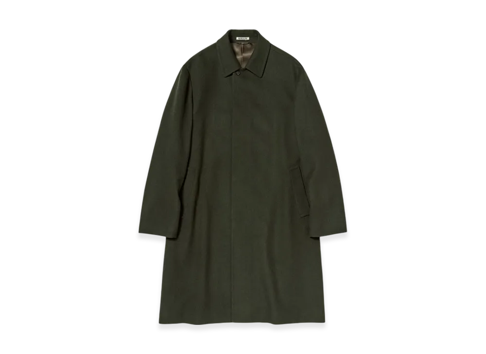 AURALEE Baby Camel Flannel Coat "Dark Olive"