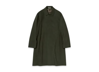 AURALEE Baby Camel Flannel Coat "Dark Olive"