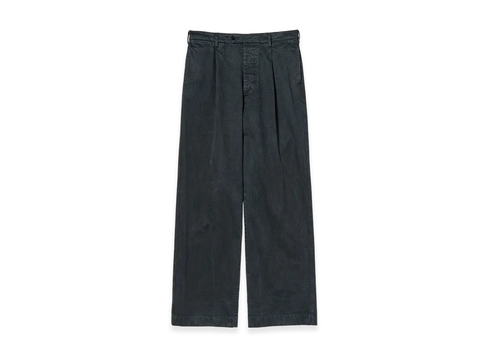 AURALEE Product Dyed Finx Chino One Tuck Pants "Black"