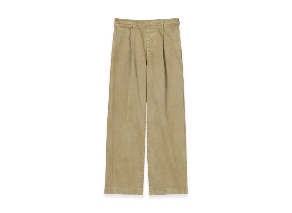 AURALEE Product Dyed Finx Chino One Tuck Pants "Beige"