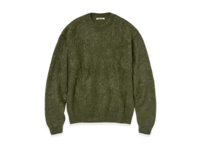 AURALEE Brushed Super Kid Mohair Knit P/O "Olive"