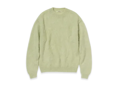 AURALEE Brushed Super Kid Mohair Knit P/O "Light Khaki"