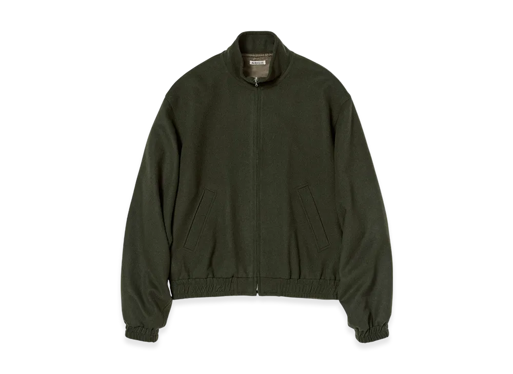 AURALEE Baby Camel Flannel Zip Blouson "Dark Olive"