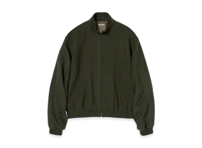 AURALEE Baby Camel Flannel Zip Blouson "Dark Olive"